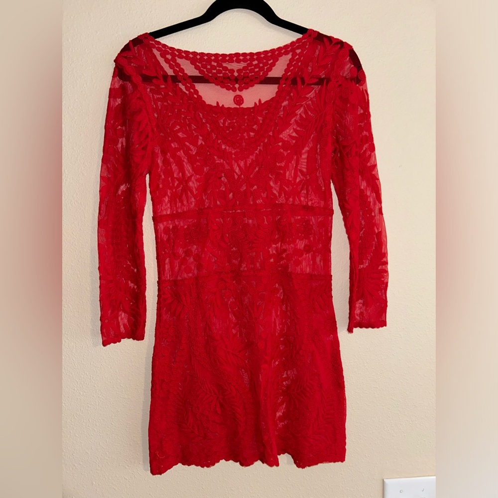 Express Sheer Holiday Dress